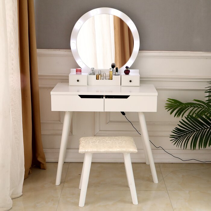 Holl Vanity Set dengan Bangku dan Cermin